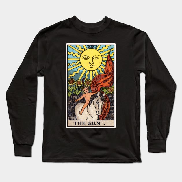 The Sun Tarot Card Long Sleeve T-Shirt by visionarysea